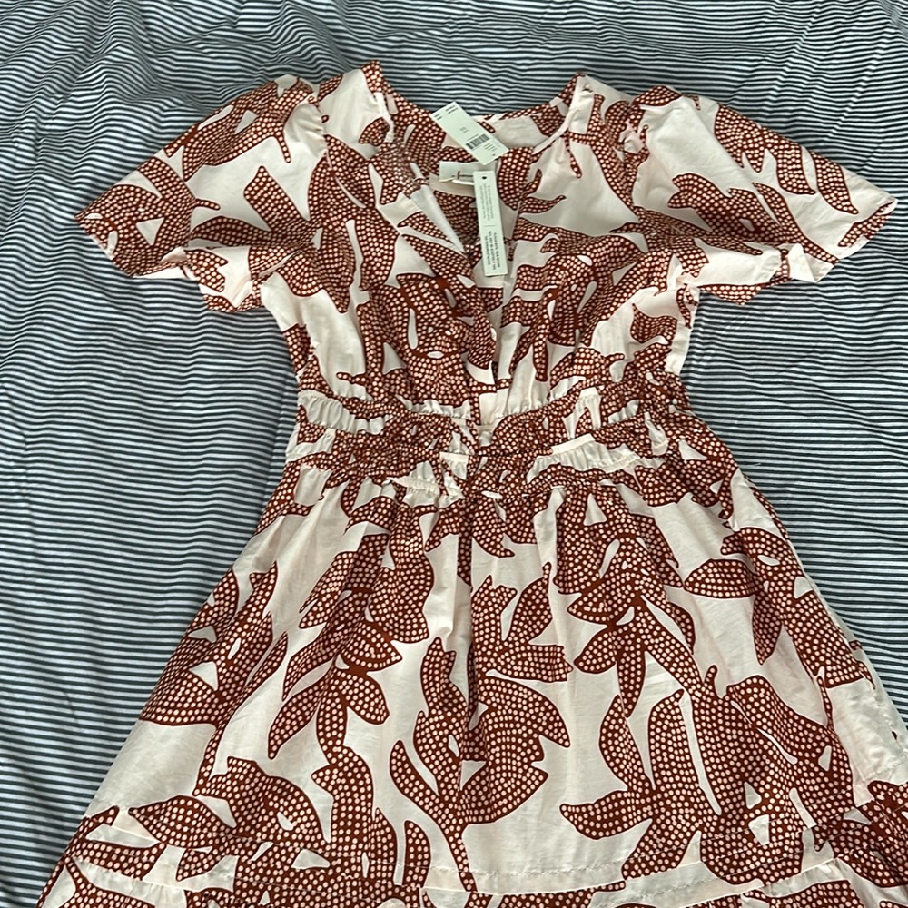 Anthropologie The Somerset Maxi Dress Boho Cotton Tiered Floral Sz XS Floral